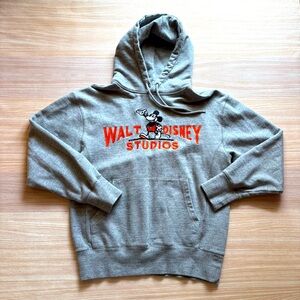 Disney 100 Walt Disney Studios Sweatshirt Hoodie Embroidered Mickey Small Gray